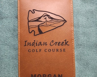 Personalized Golf Scorecard and Yardage Book Holder Custom Golf Gift Genuine Premium Leather Golf Gift for dad Golf Gift for him Engraved