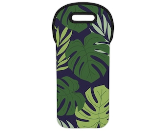 Borsa portabottiglie con motivo a foglia di Monstera / Portabottiglie tropicale
