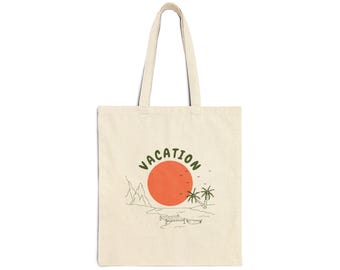 Borsa da viaggio/borsa shopper in tela con palme da spiaggia