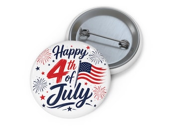 Spilla di auguri per il 4 luglio / Fuochi d'artificio con bandiera americana