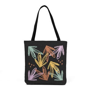 Bolso de mano tejido con mandala de flechas coloridas / Patrón geométrico de flechas estilo boho