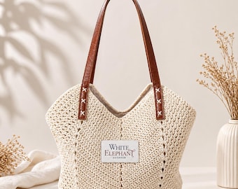 Bolso de hombro de paja, bolso de mercado tejido, bolso de mano bohemio para el día a día, bolso de compras de verano para mujer.