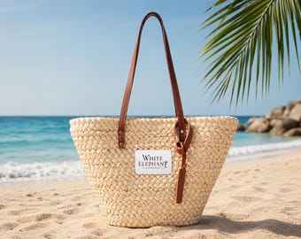 Borsa tote in paglia da donna, borsa da spiaggia intrecciata, borsa shopper estiva di grandi dimensioni, borsa da mercato boho, borsa da viaggio per le vacanze.