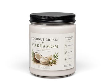 Candela profumata alla crema di cocco e cardamomo / 255 g (9 oz) in cera di soia