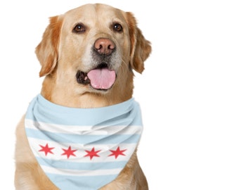 Chicago Flag Dog Bandana - Dog Scarf