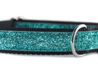 Turquoise Glitter Sparkly Dog Collar