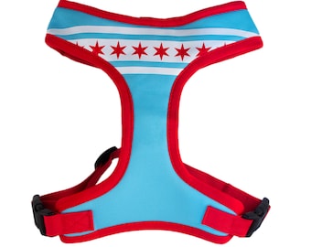 Chicago Flag Dog Harness - Adjustable Walking Harness - Comfort Soft Dog Harness - Mesh Dog Harness - Chicago Pet Products - Chicago Pet