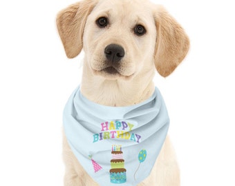 Happy Birthday Dog Bandana – Handmade Pet Scarf, Chicago Made