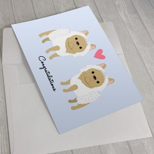 Hochzeitskarte-Hochzeitskarte Französisch Bulldogs Greeting Card-2 Brides Wedding Card-Französisch Bulldog Liebhaber Karte-Gay Wedding Card-Gay Marriage