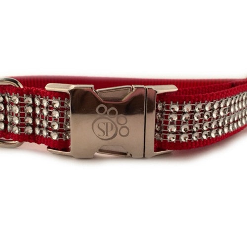 Bling Dog Collar Crimson Bling Dog Collar Red Bling Dog Etsy