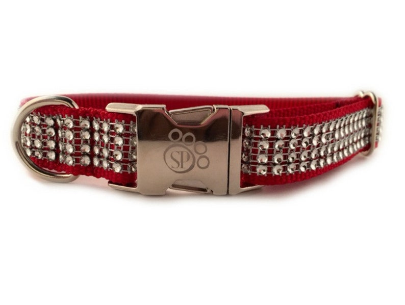 Bling Dog Collar Crimson Bling Dog Collar Red Bling Dog Etsy