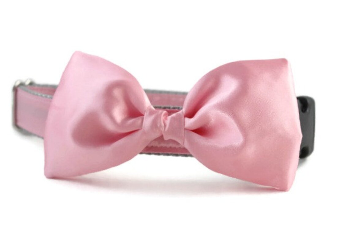 Pink Dog Bow Tie Collar Bubblegum Pink Bow Tie Dog Collar Etsy