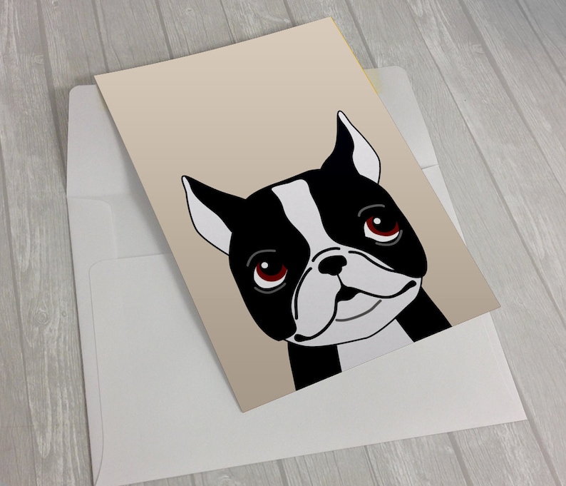 Boston Terrier Greeting Card Boston Greeting Card Card for - Etsy