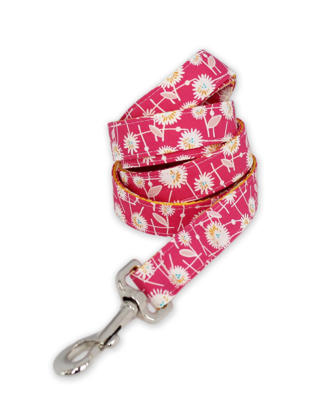 Floral dog leash Hot Pink Dog Leash Pink Floral Dog Leash Dog Lead Pink