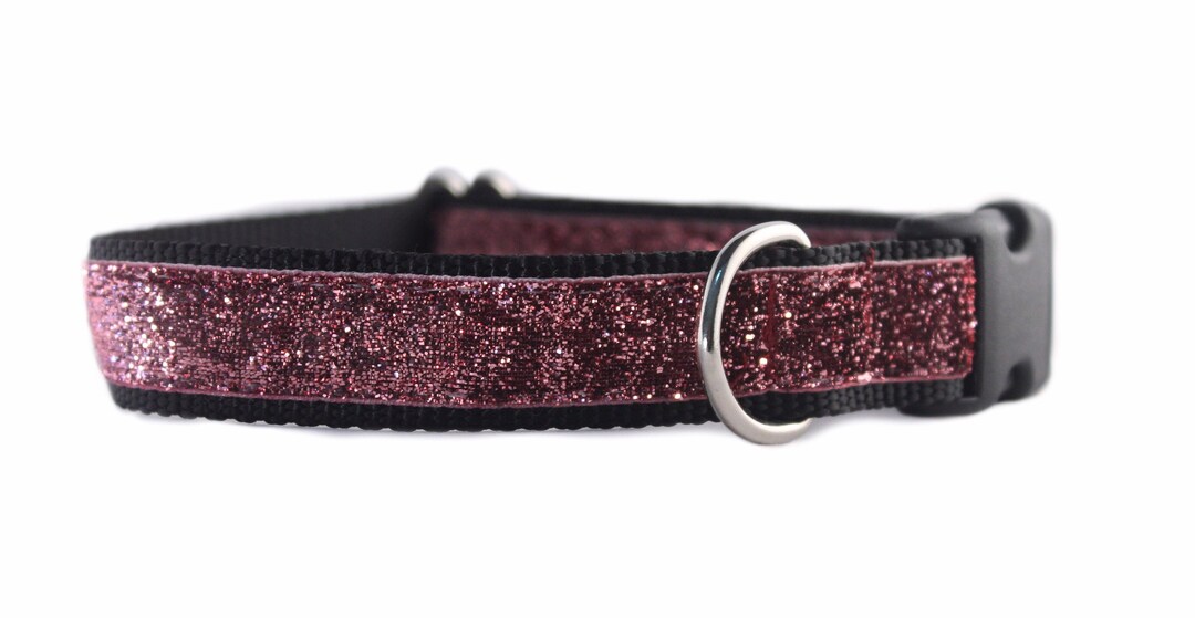 Pink Glitter Dog Collar Bling Dog Collar Dusty Rose Glitter Dog Collar