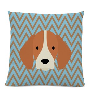 Beagle Pillow - Throw Pillow - Teal Brown Chevron Pillow - dog home decor - Dog breed Pillow - chevron throw pillow - Cute pillow