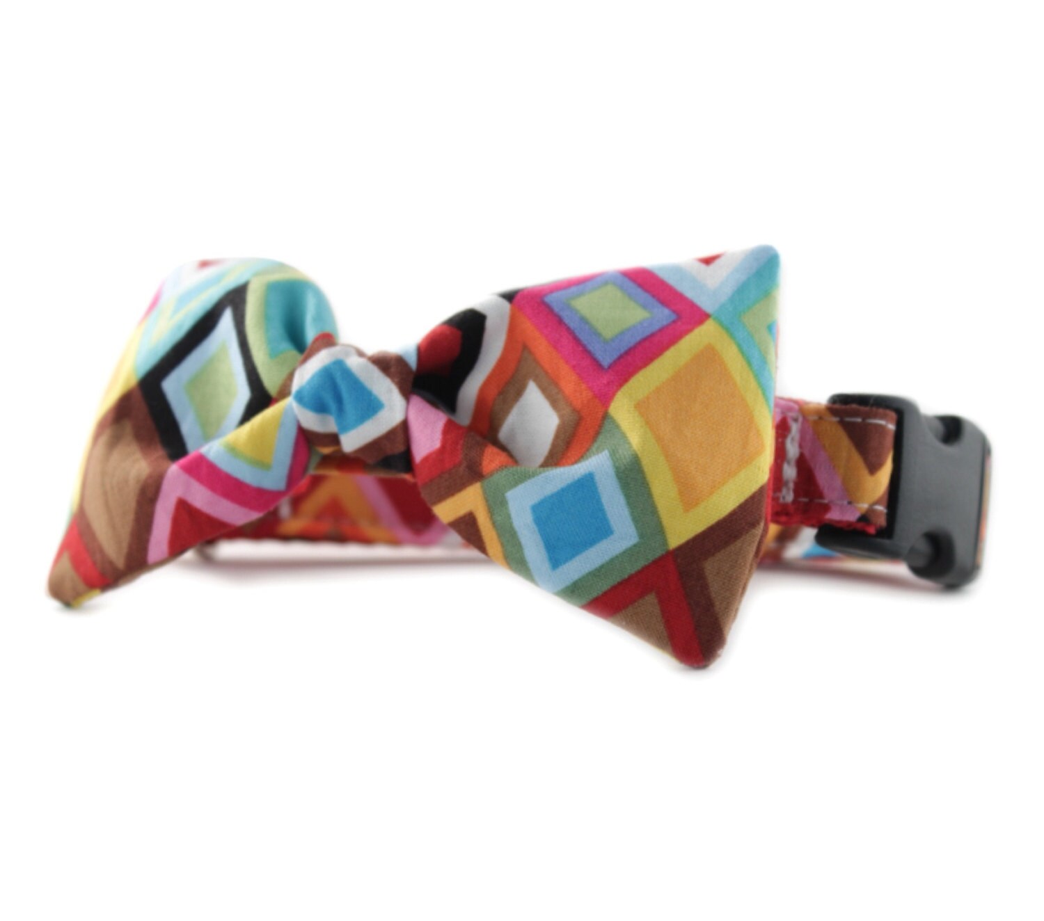 Rainbow Bow Tie Dog Collar Multicolored rainbow mosaic bow Etsy