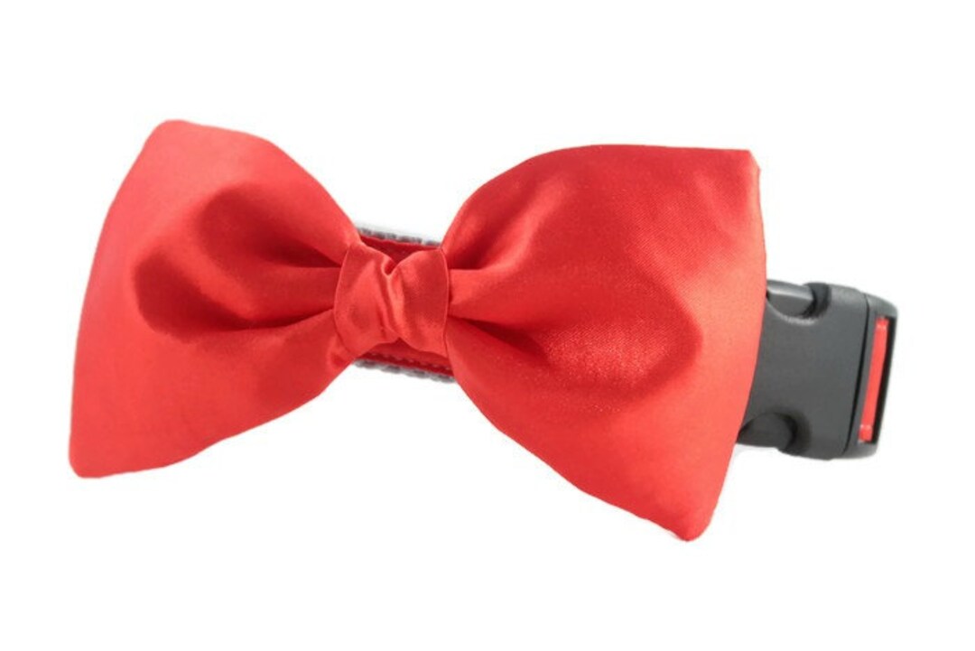 Red Bow Tie Dog Collar Dog Bow Tie Collar Wedding Attire Etsy