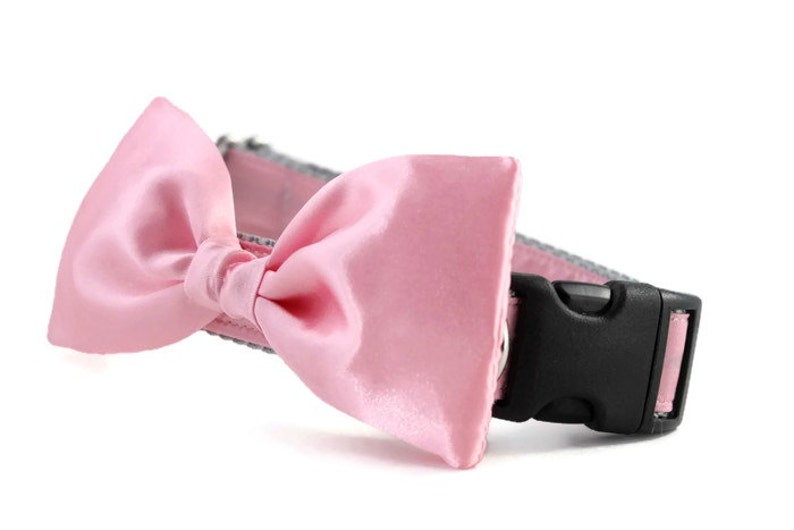 Pink Dog Bow Tie Collar Bubblegum Pink Bow Tie Dog Collar Etsy