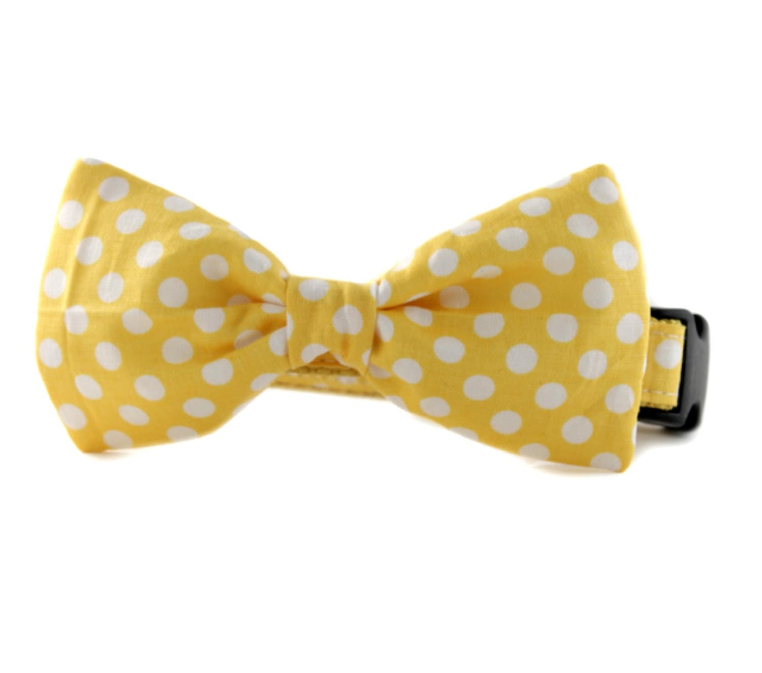 Yellow and White Polka Dot Bow Tie Dog Collar Lemon Dot | Etsy