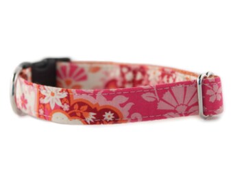 Roze en Oranje De Halsband van de Hond van de Bloem - De Halsband van de Hond van Arden