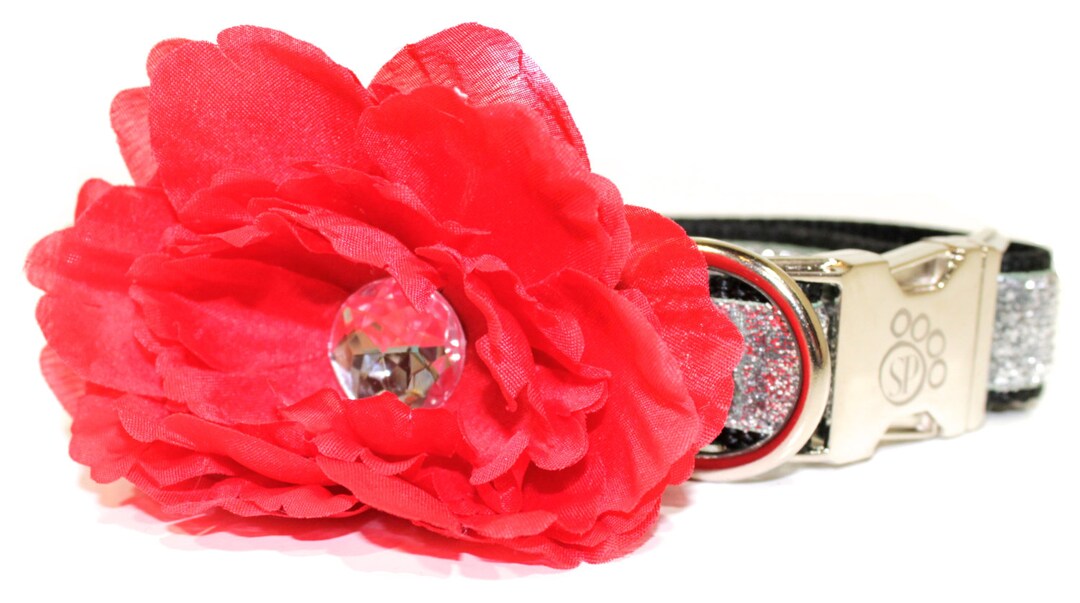 Dog Collar Flower Crystal Flower Collar Add on Accessory Etsy