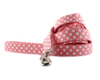 Pink and White Polka Dot Dog Leash - Bubble Gum Dot Leash
