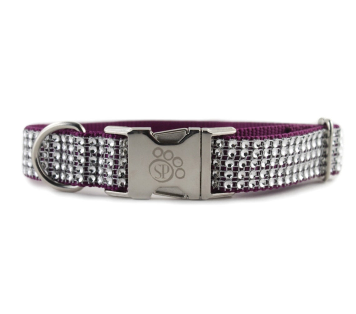 Purple Bling Dog Collar Adjustable Dog Collar fancy Dog Etsy