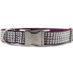 Purple Bling Dog Collar - Adjustable dog collar -fancy dog collar - sparkly dog collar - Purple dog collar - girl dog collar