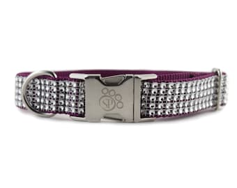 Purple Bling Dog Collar-Adjustable Hundekragen-ausgefallener Hundekragen-funkelnder Hundekragen-Purple-Hundekragen-Mädchenkragen