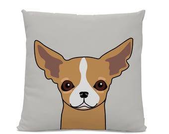 Chihuahua kudde - Chihuahua på grå kudde - Chihuahua dekor - Chihuahua gåva - Rolig Chihuahua kudde - Chihuahua konst - barnrumsinredning