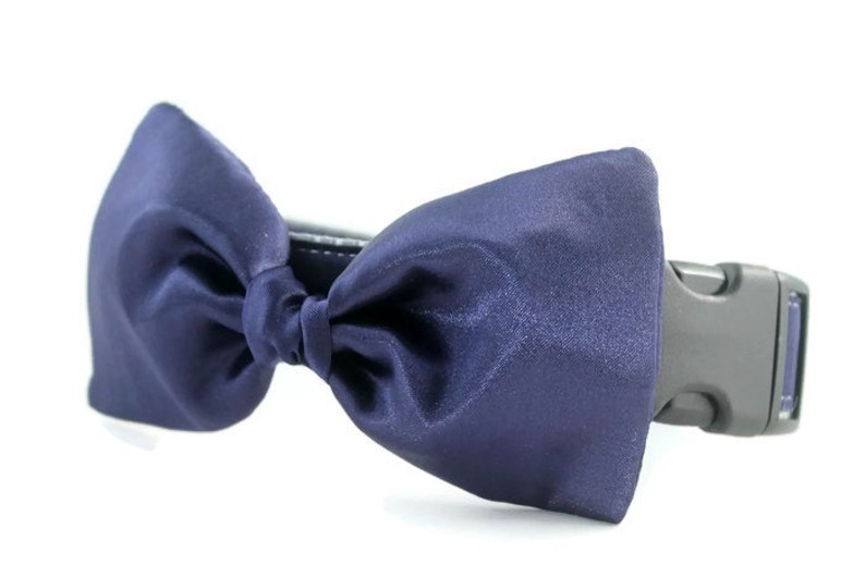 Navy Blue Bow Tie Dog Collar Dog Bow Tie Collar Wedding Etsy