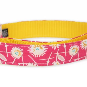 Flower Dog Collar Kylie Dog Collar Pink Dog Collar Floral Dog Collar daisy dog collar girl dog collar pink and yellow collar image 2