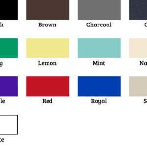 Puede incluir: Una carta de colores con 24 muestras de colores diferentes. Los colores incluyen aguamarina, azul beb&eacute;, negro, marr&oacute;n, carb&oacute;n, carb&oacute;n, coral, fucsia, gris jaspeado, &iacute;ndigo, kelly, lim&oacute;n, menta, natural, azul marino, naranja, orqu&iacute;dea, morado, morado, rojo, azul real, arena, plata, sol, verde azulado, turquesa y blanco.