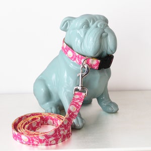 Flower Dog Collar Kylie Dog Collar Pink Dog Collar Floral Dog Collar daisy dog collar girl dog collar pink and yellow collar image 3