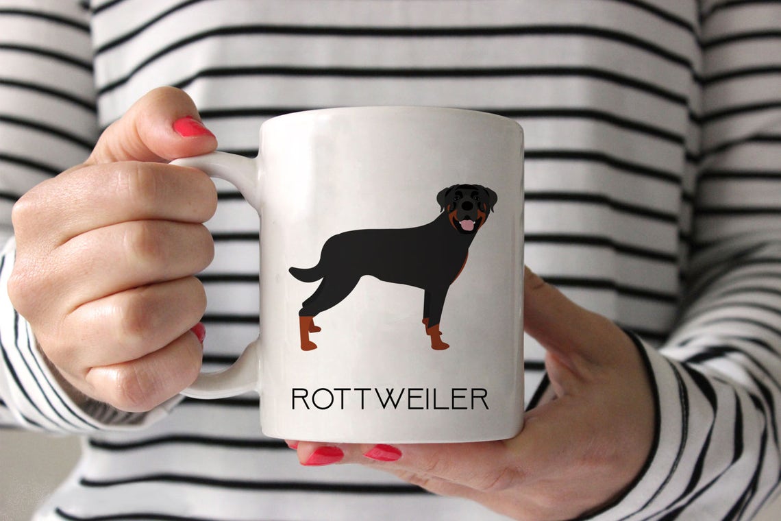Rottweiler Coffee Mug Rottweiler Ceramic Mug Dog Mug Etsy