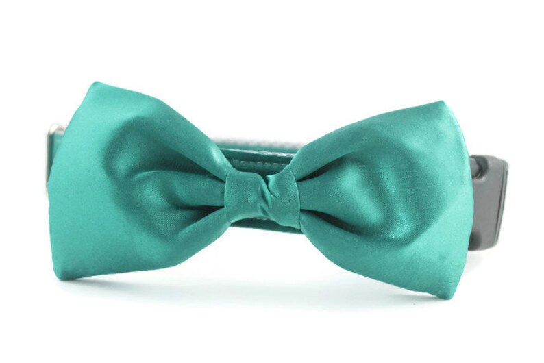 Teal Bow Tie Dog Collar Dog Bow Tie Collar Wedding Attire Etsy