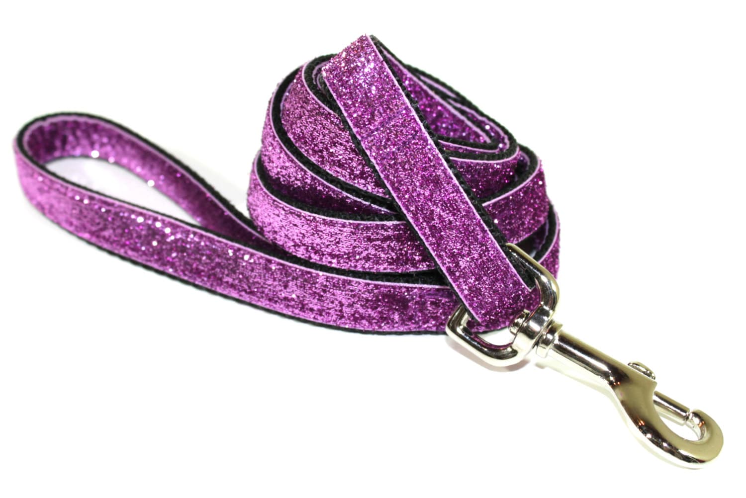 Purple Metallic Dog Leash Celebri pup Fuchsia Glitter Dog Leash