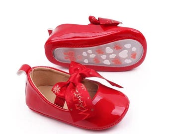 Red Christmas Baby Shoes: Infant Holiday Dress Shoes