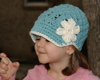 Beanie Hat with Visor Pattern