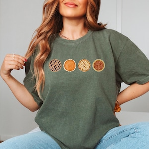 Thanksgiving Pies Comfort Colors® T-shirt, Pie Lover Shirt, Pumpkin Pie Tee, Thanksgiving T-shirt, Autumn Aesthetic, Fall Lover Gift