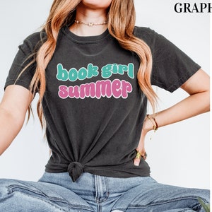 Book Girl Summer Shirt, Comfort Colors Shirt, Bookish Summer Tshirt, Book Lover Shirt, Oversized Summer Graphic Tee, Reader Graphic Tee
