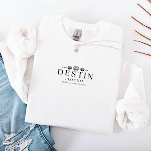 Embroidered Destin Florida Sweatshirt, Destin Crewneck, Coastal Aesthetic, Destin Bachelorette Trip, Destin Souvenir, Girls Trip, Vacation