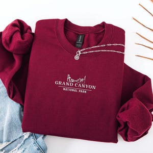 Embroidered Grand Canyon Sweatshirt, National Park Crewneck, Outdoorsy Sweater, Grand Canyon Vacation, Souvenir, Bachelorette Trip