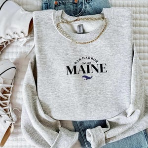 Embroidered Bar Harbor Maine Sweatshirt, Bar Harbor Maine Vacation Shirt, Travel Destination Gift, Coastal Sweatshirt, New England Pullover