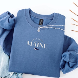 Embroidered Bar Harbor Maine Sweatshirt, Bar Harbor Maine Vacation Shirt, Travel Destination Gift, Coastal Sweatshirt, New England Pullover