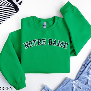 Notre Dame Sweatshirt, Fighting Irish Crewneck, ND Sweater, College Football Crewneck, College Game Day, Varsity Crewneck, Notre Dame Fan