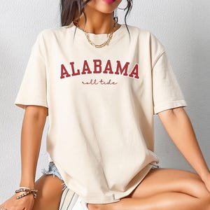 Chemise Comfort Colors® University of Alabama, t-shirt Roll Tide, vêtements Alabama College Game Day, maillot de football universitaire, cadeau fan de Bama