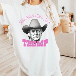 Komfortfarben Trump Shirt, Western Trump T-Shirt, machen Amerika wieder großartig Shirt, MAGA Trump Präsident Shirt für Frauen, lustiges punisches Geschenk