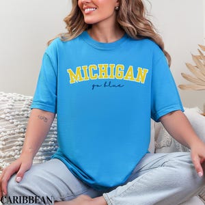 University of Michigan Comfort Colors® Shirt, Go Blue Tee, Michigan College Game Day Apparel, College Football Shirt, Michigan Fan Gift